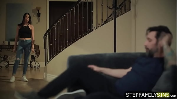 Brunette teen riding stepuncles big cock