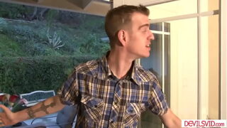 Stepson gets a chance to fuck her big tits blonde stepmom