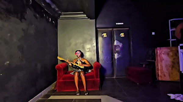 Practicing my guitar strings not Knowing the bartender was a HUGE fan…he was cute too so i showed him some FAN APPRECIATION!!