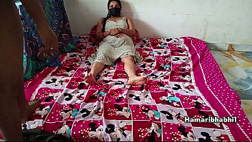 Indian Desi chubby MILF wife gets her hairy pussy licked by her husband then rides his dick with loud moaning